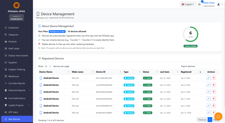 POSable BackOffice Device Management