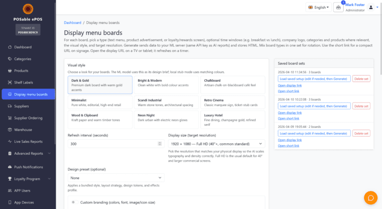 POSable Back Office Digital Display Creation