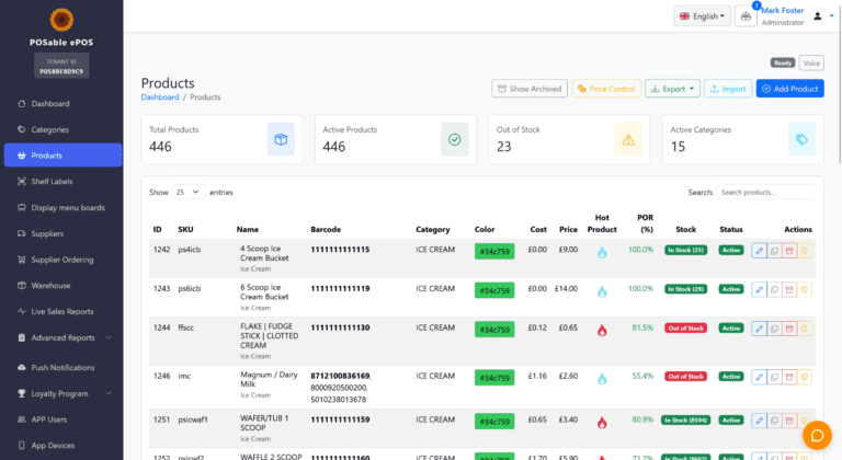 POSable Back Office Products
