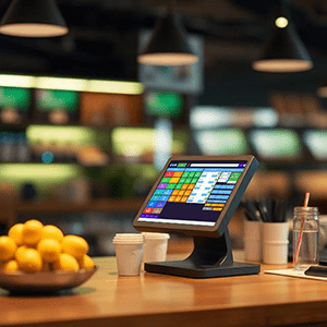 Touchscreen point-of-sale terminal. POSable allows adding further terminals at no extra cost.