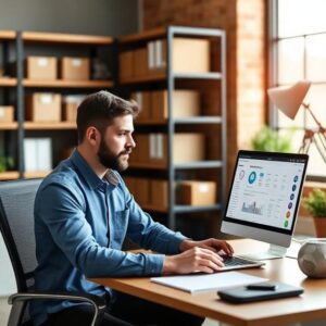 Store manager creating inventory using the POSable Back Office